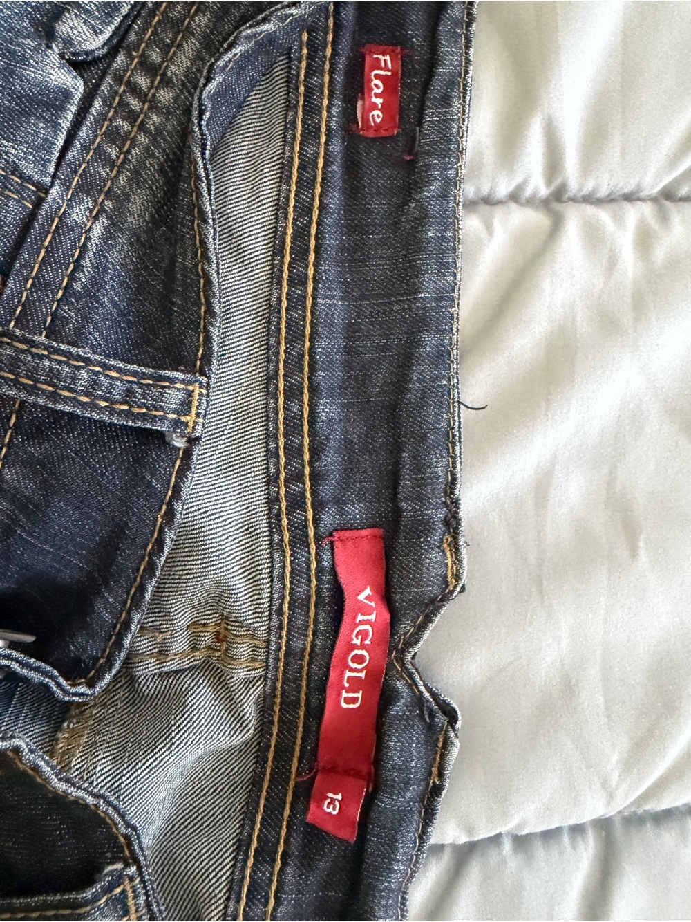 Vigold Dark Blue Faded Flare Jeans - Picture 3 of 4
